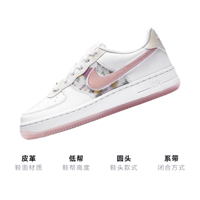 Кроссовки Nike Air Force 1 (бело-розовые) — фото 3