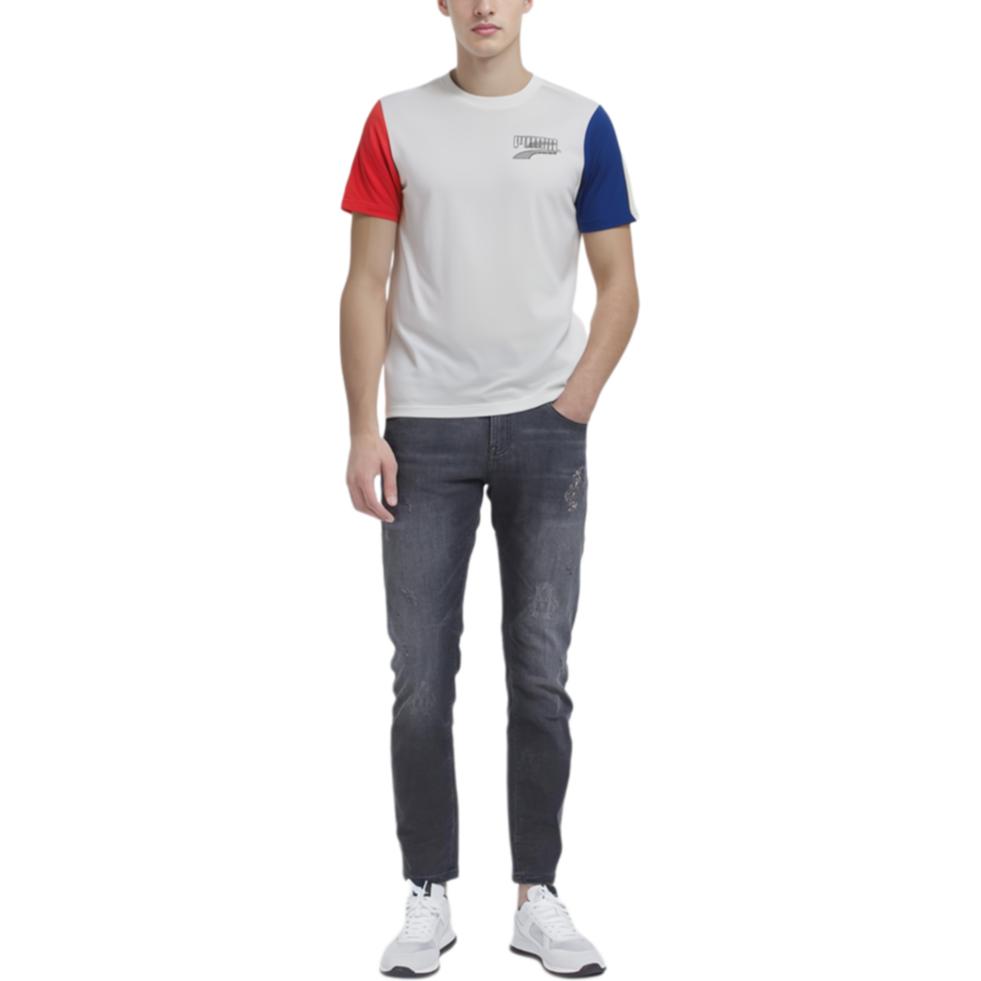 Мужская футболка PUMA Decor8 Colour Block Tee (белая) — фото 3