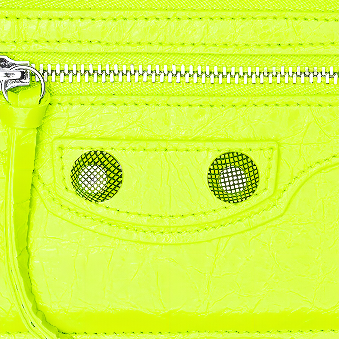 Женский кошелек Balenciaga Le Cagole (флуоресцентный желтый) — фото 4