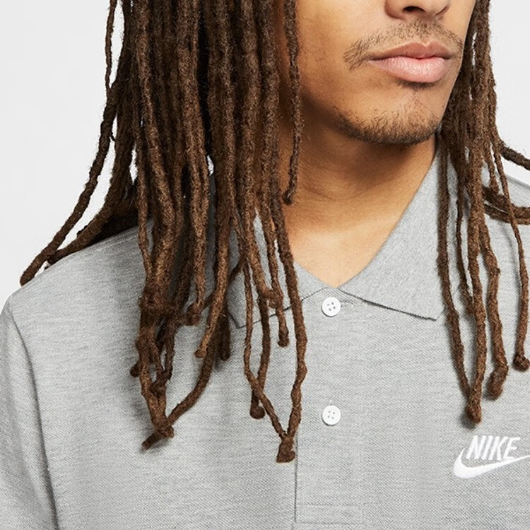 Nike Casual Sportswear Men’s Gray Top+Black Pants Lapel Moderate