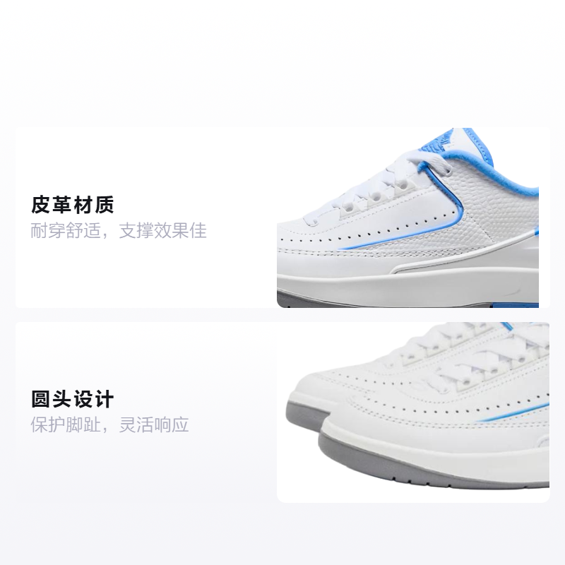 Унисекс кроссовки Jordan JordanAir Jordan 2 GS (бело-синий) — фото 2
