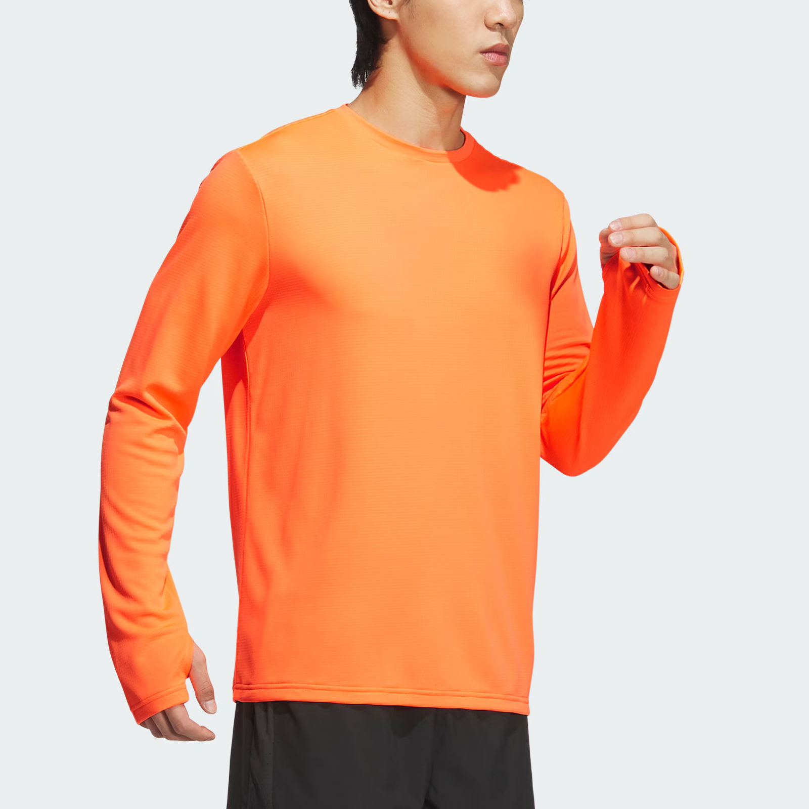 Adidas FW24 ESS RN T LS WR Running T Shirt Unisex Alarm Red Neon/Dark Silver Gray