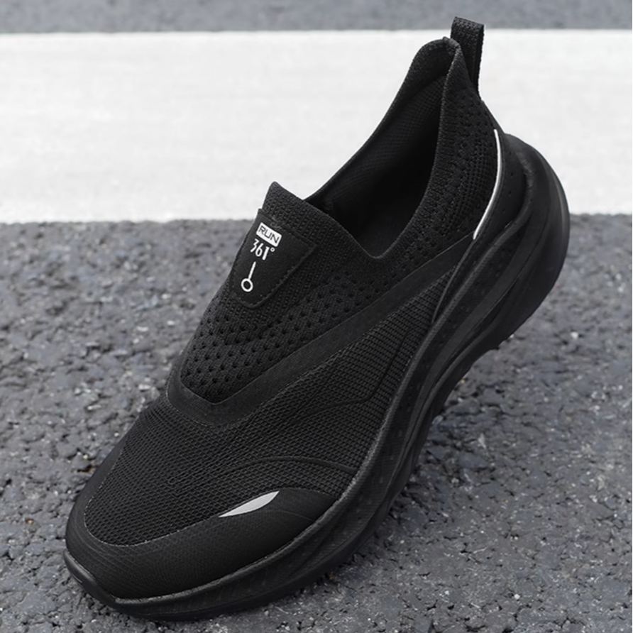 361° Fiery 3 Fabric Cushioning Slip Resistant Low top Casual Running Shoes Unisex Black