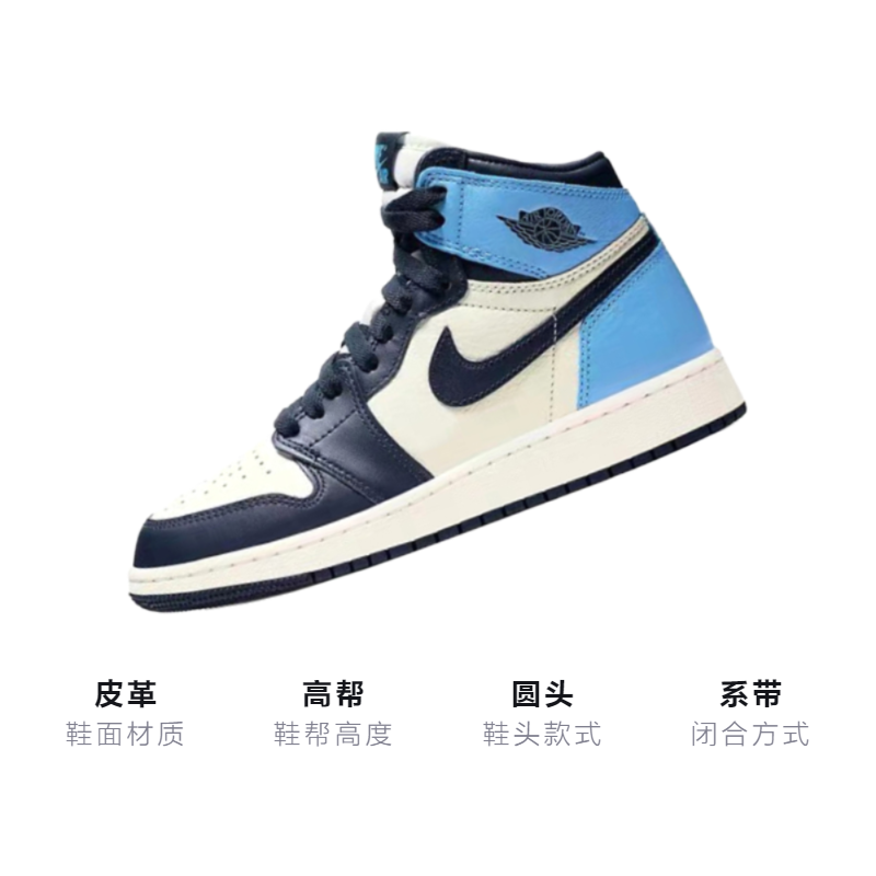 Кеды Jordan Air Jordan 1 "Obsidian" (бело-черно-синий) — Белый / чёрный / синий — фото 3