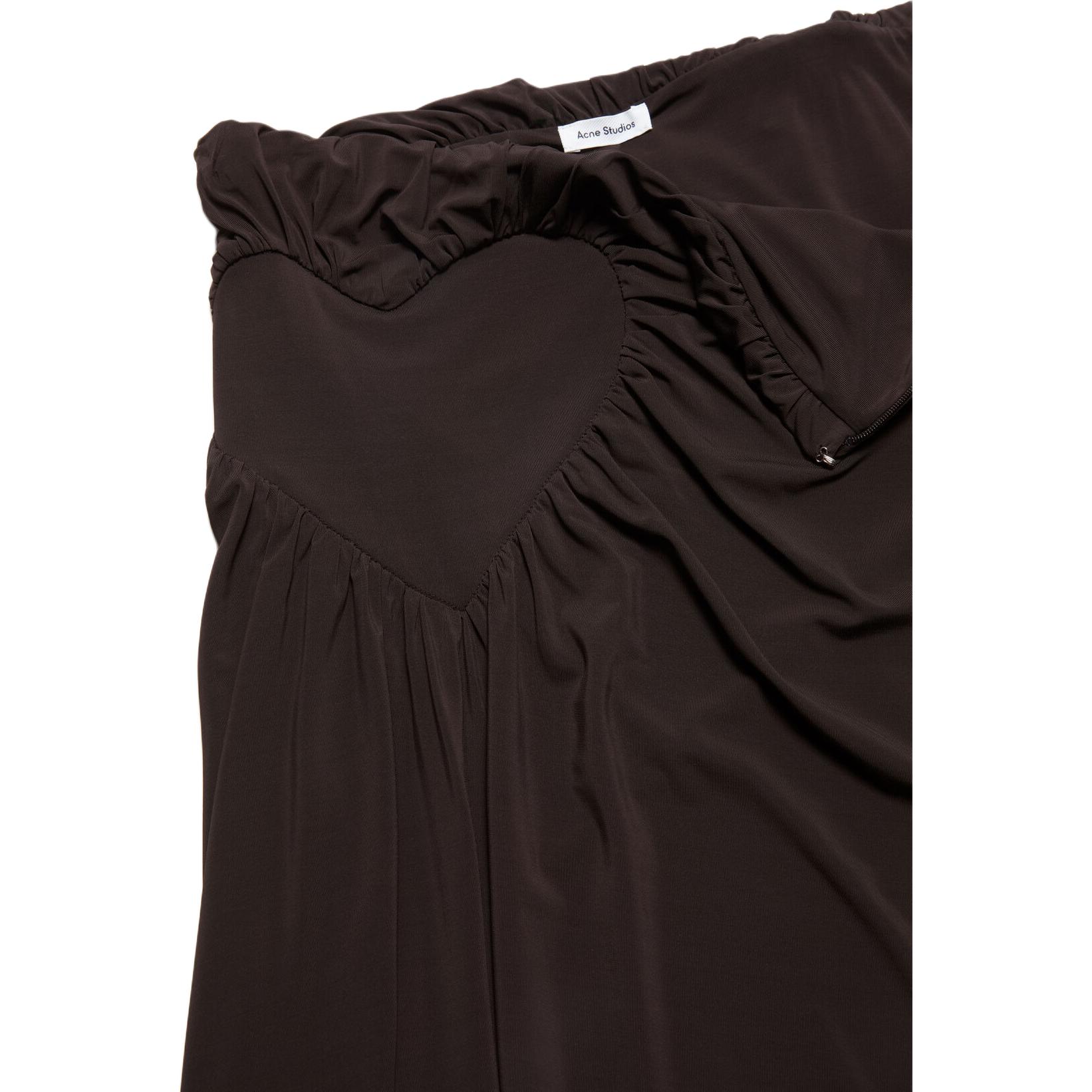 Женская юбка Acne Studios SS24 Asymmetric Midi Skirt (коричневая) — фото 2