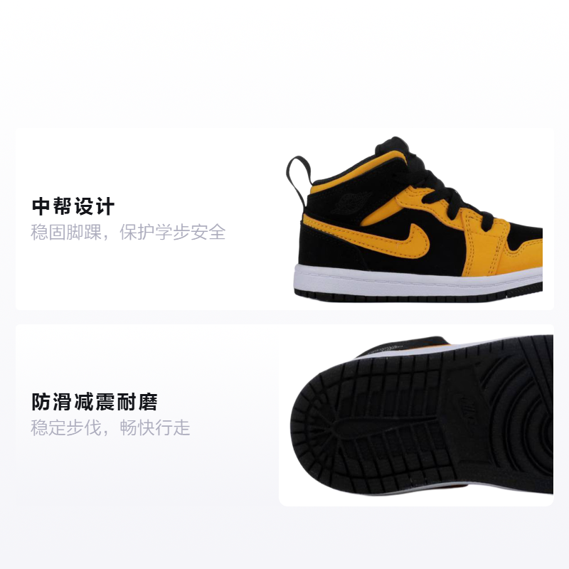 Кеды Jordan Air Jordan 1 Mid Reverse New Love (черно-желтые) — фото 2