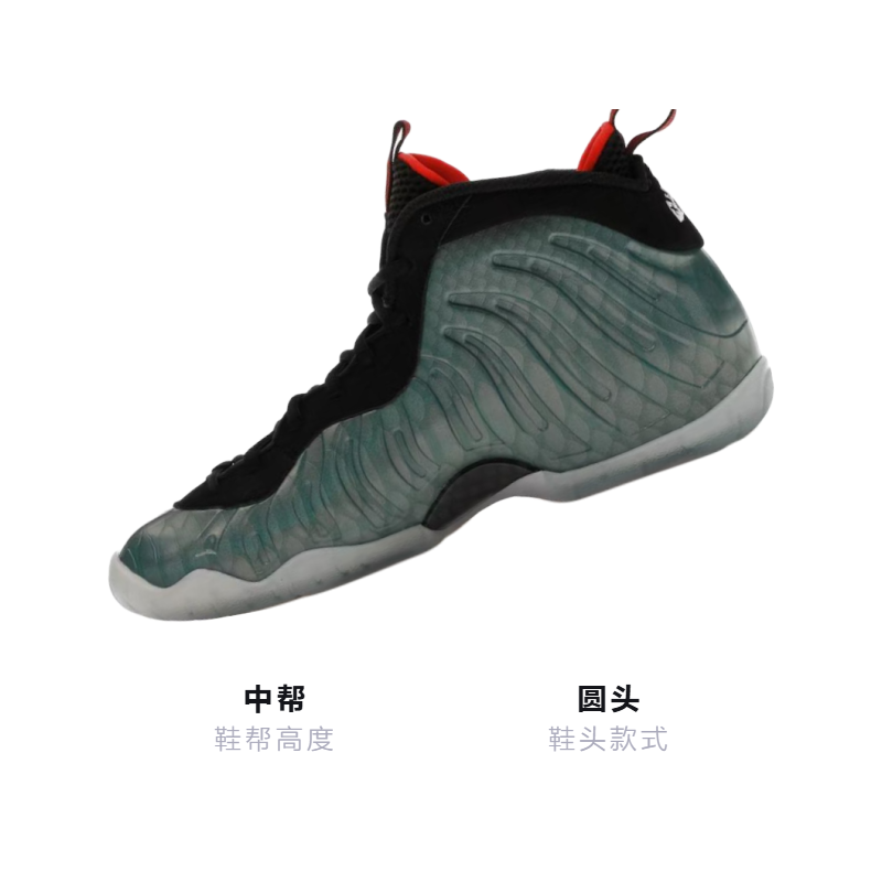 Кроссовки Nike Air Foamposite One (черно-зеленые) — 祖母绿/黑/挑战红 — фото 3