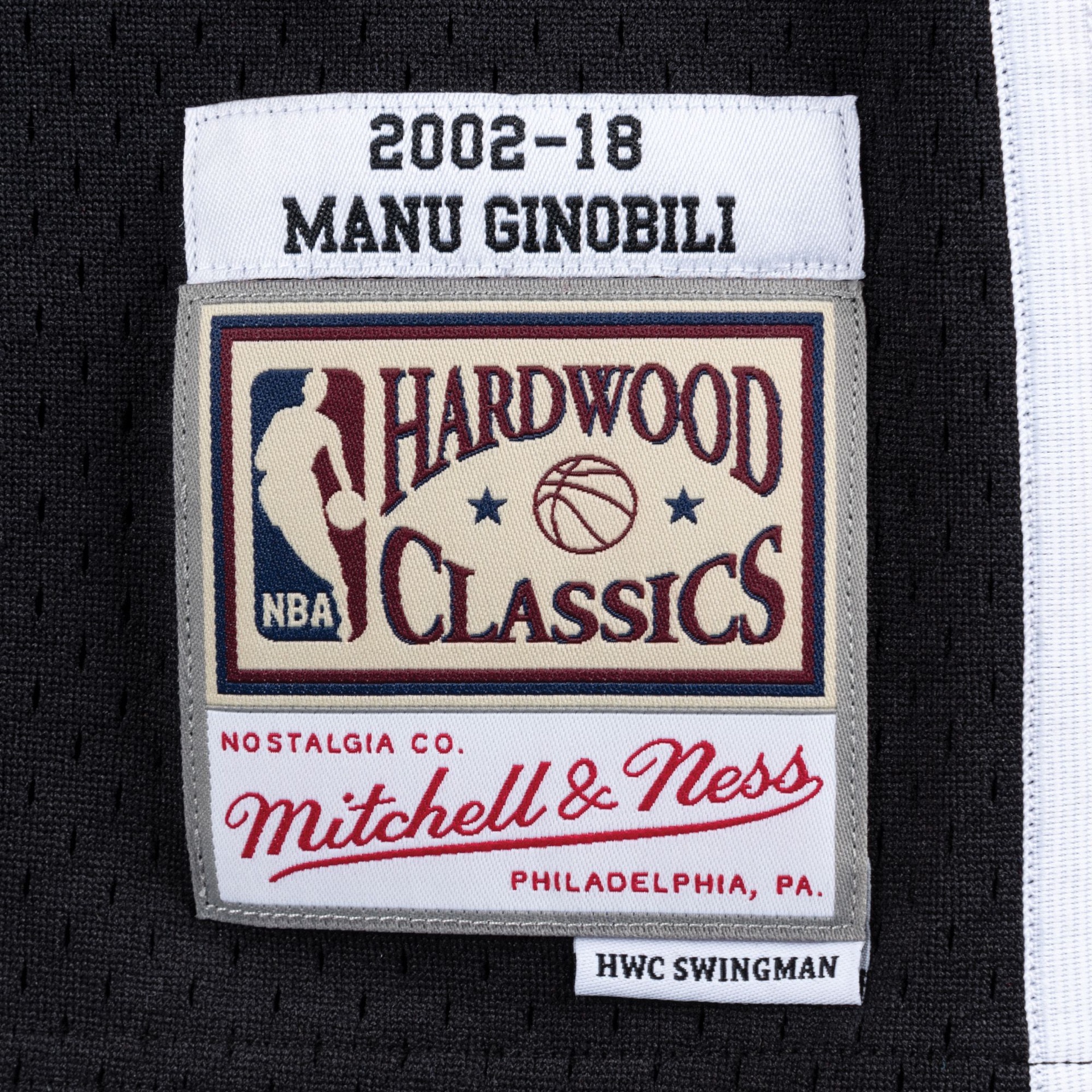 Mitchell Ness 2002 2018 Hardwood Classics Manu Ginobili San Antonio Spurs Retirement Swingman Jersey