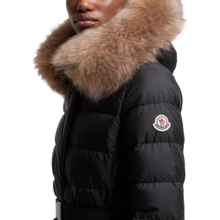 Женский пуховик Moncler (темно-синий) — фото 2
