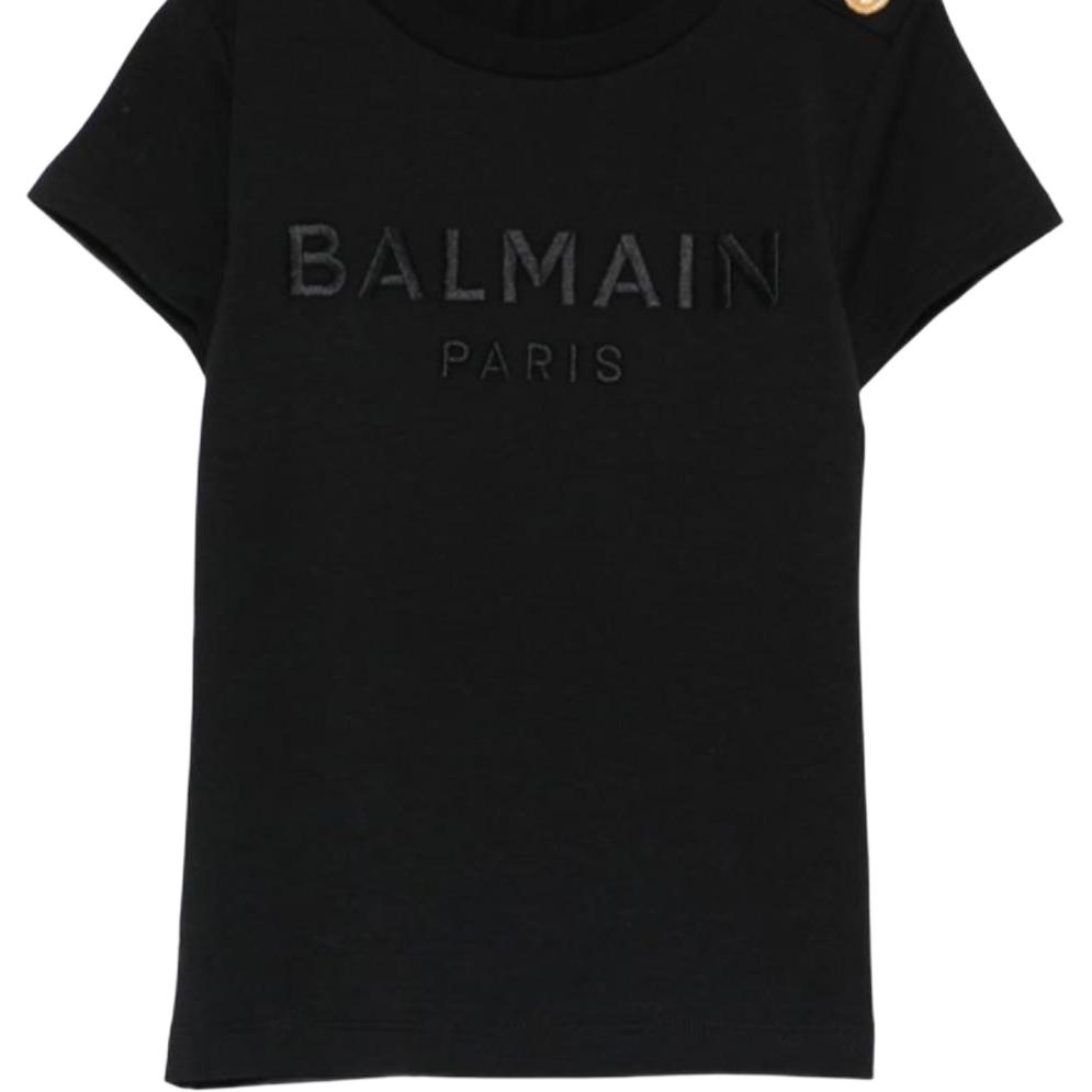 Футболка BALMAIN BY8A21Z3277930NE (черная) — фото 4