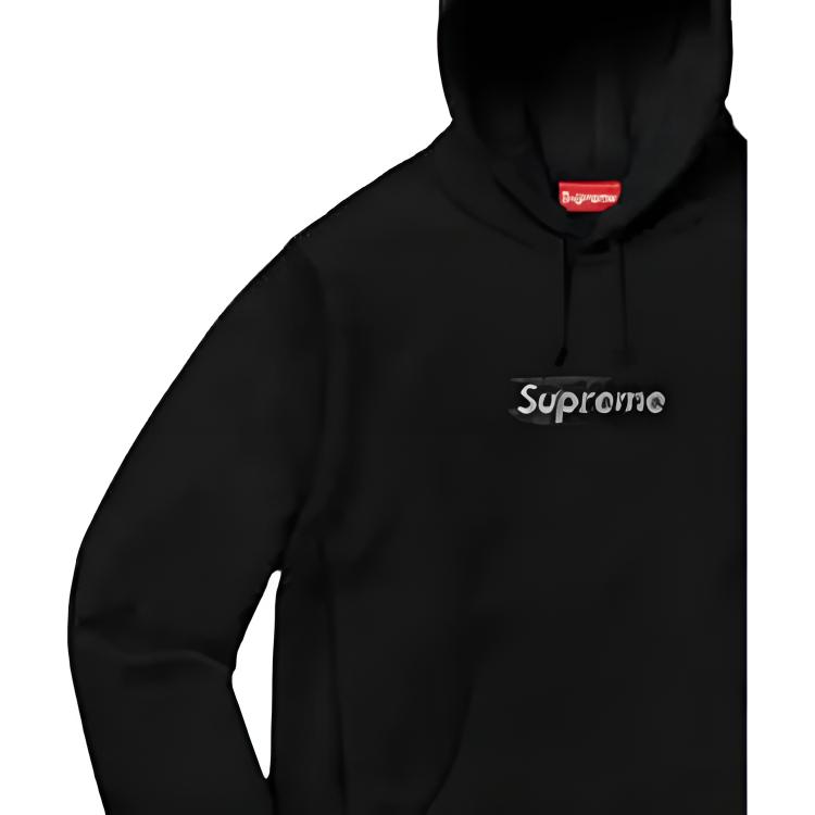 Худи Supreme x Swarovski Box Logo Hooded Sweatshirt (черное) — фото 3