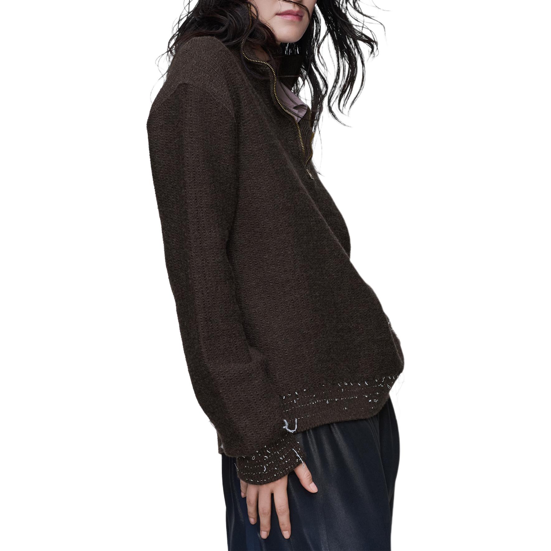 Женский свитер Maison Margiela Half-Zip (серый) — фото 4