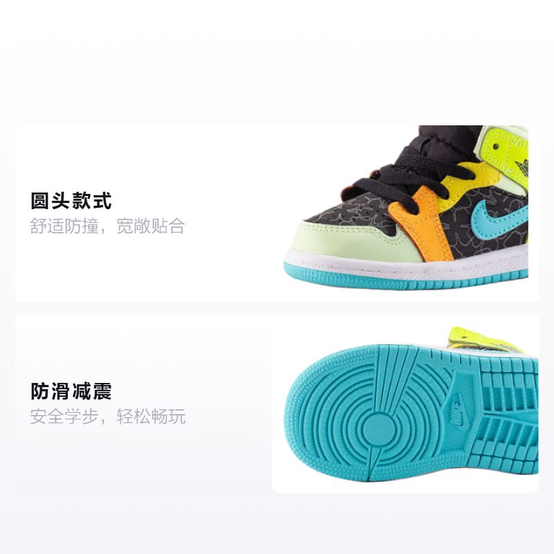 Кроссовки Jordan Air Jordan 1 Mid SE (черные) — 蓝黑橘 — фото 2