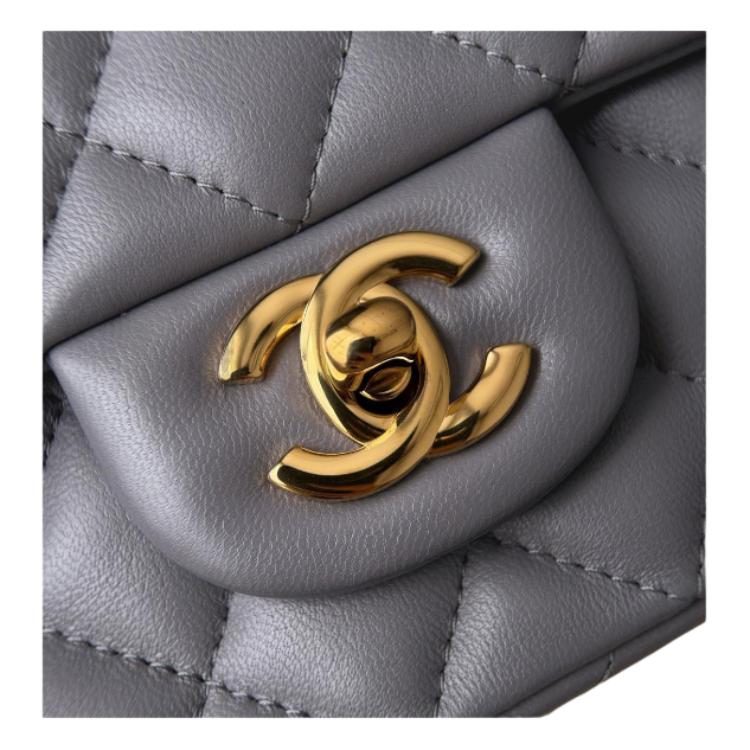 Женская сумка Chanel Classic Flap CF (серая) — фото 5