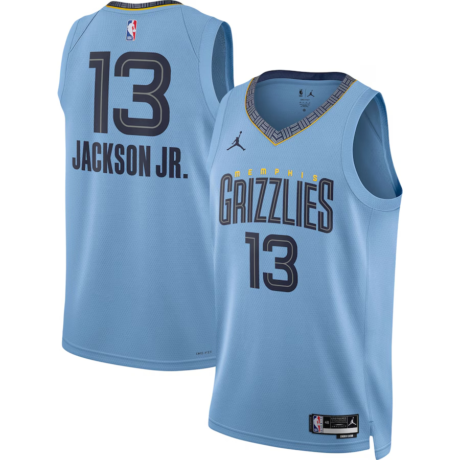 Jordan Jaren Jackson Jr Swingman Basketball Jersey Unisex Light Blue