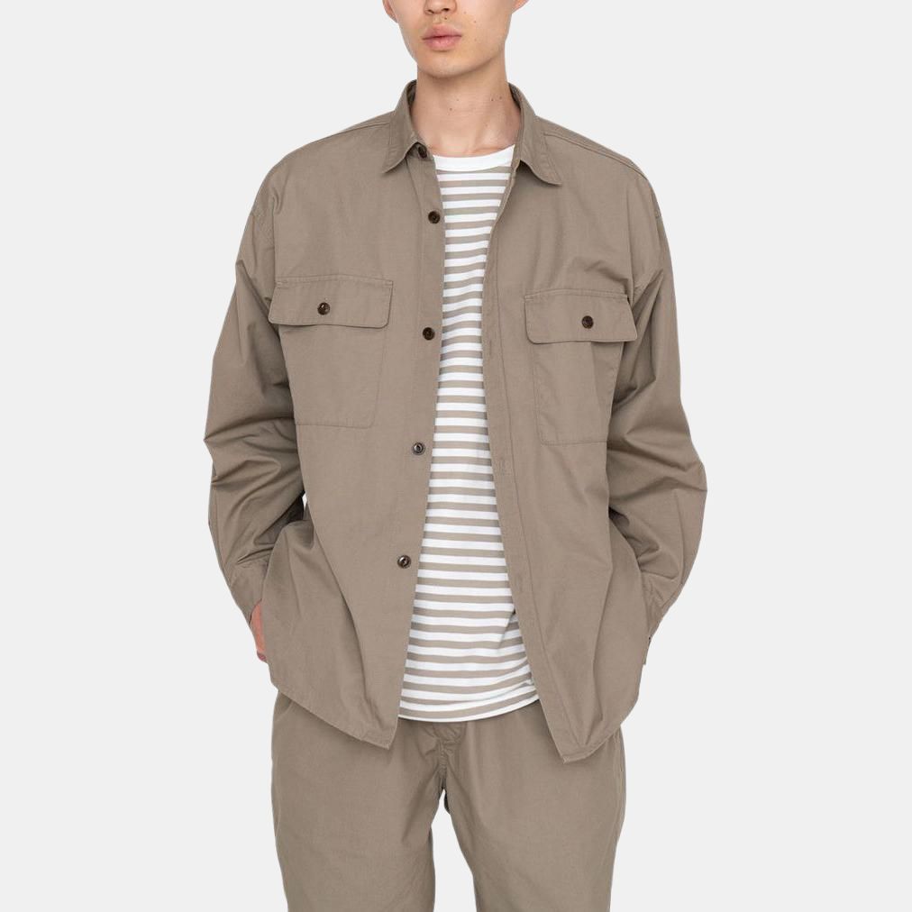 Мужская куртка nanamica Shirt Jacket (однотонная) — Морской синий — фото 14