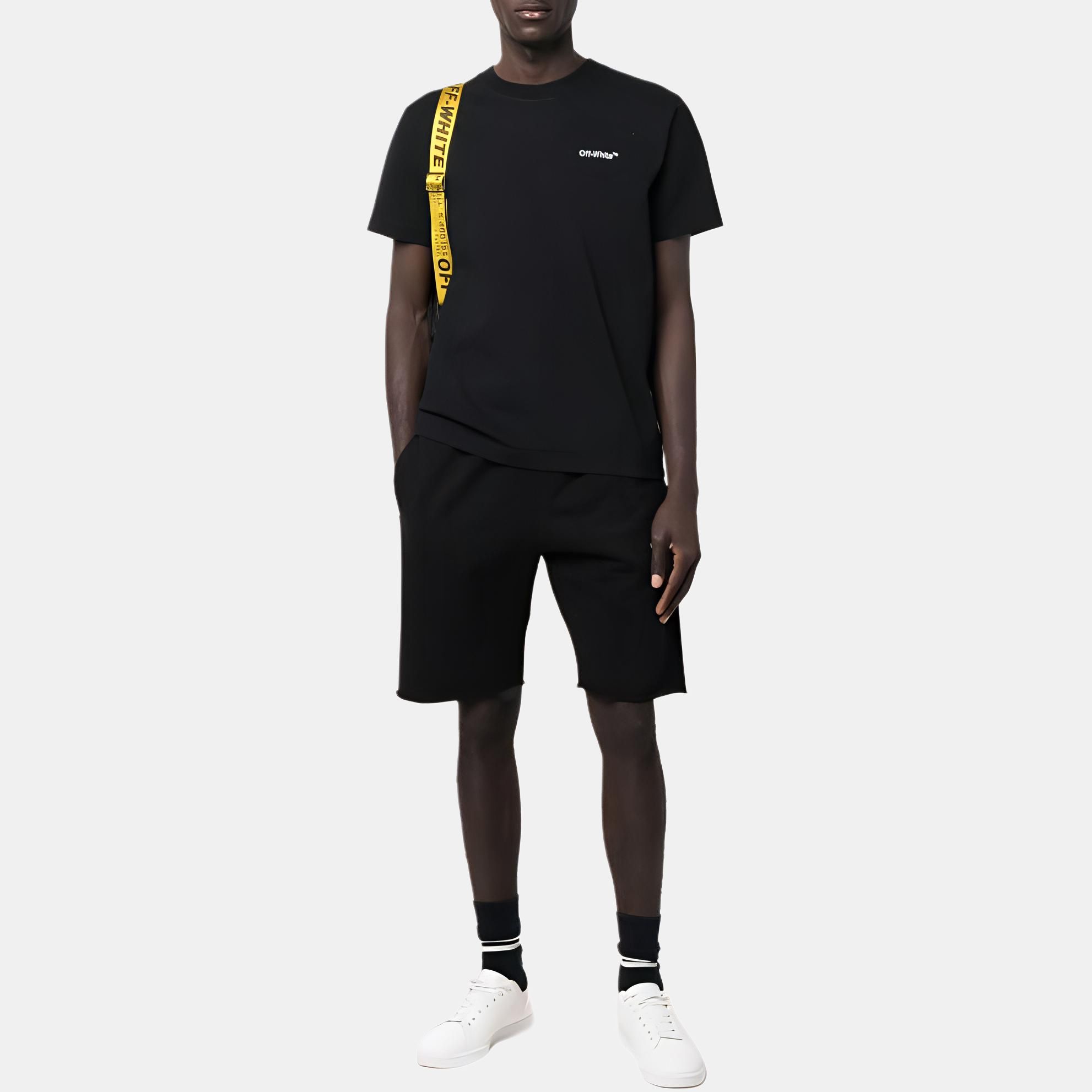 Мужская футболка OFF-WHITE SS23 logoT (черная) — фото 4