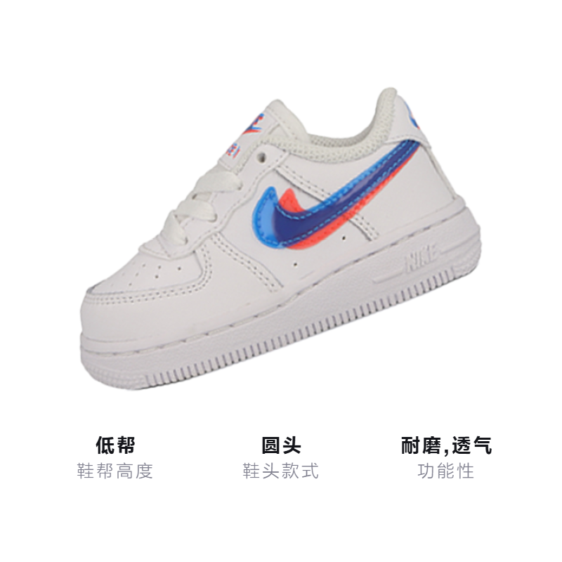 Детские кроссовки Nike Air Force 1 (красно-сине-белые) — Красный / синий / белый — фото 3