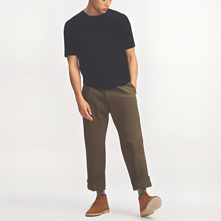Мужские штаны UNIQLO 440285-56 (оливковые) — фото 3