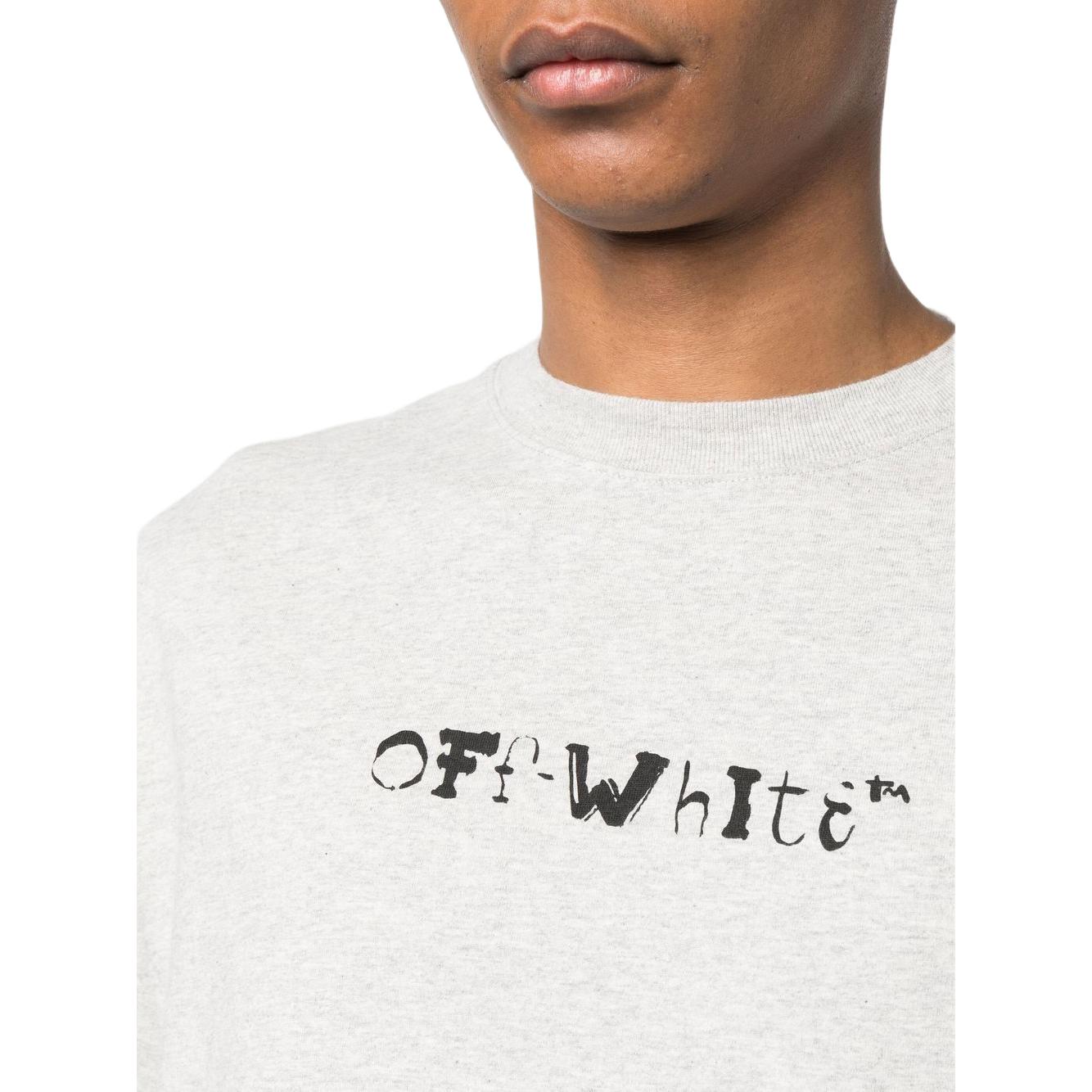 Мужская футболка OFF-WHITE Logo (светло-серая) — фото 7