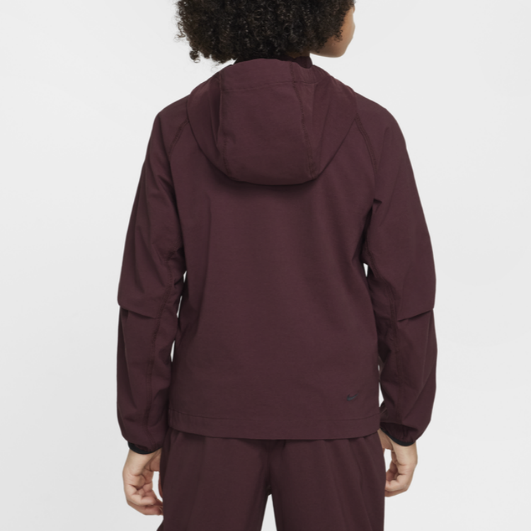 Мужская куртка Nike Tech Woven Jacket (бордово-черная) — фото 2