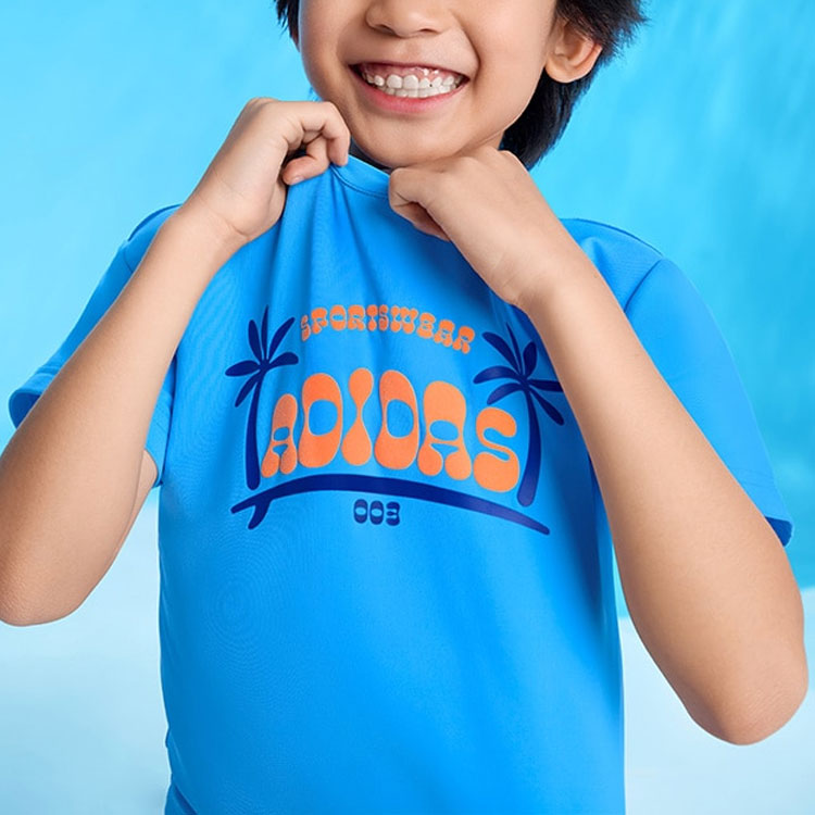 Детская футболка adidas adidasT (синяя) — фото 3