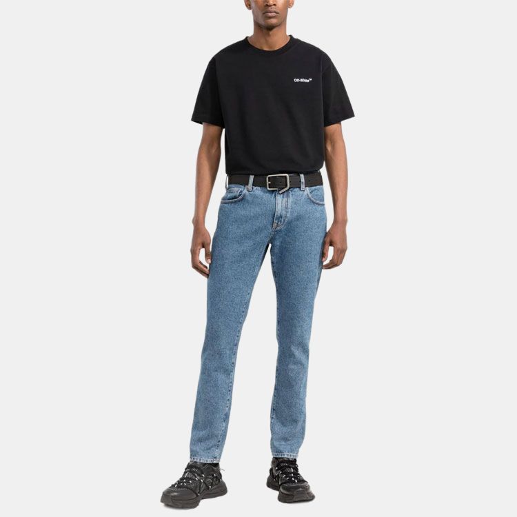 Мужская футболка OFF-WHITE SS23 logoT (черная) — фото 2