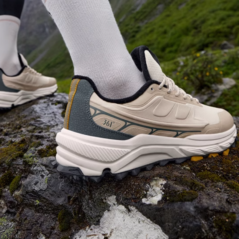 361° Rain Screen Cushioning Slip Resistant Abrasion Resistant Low top Running Shoes Men’s Beige Gray