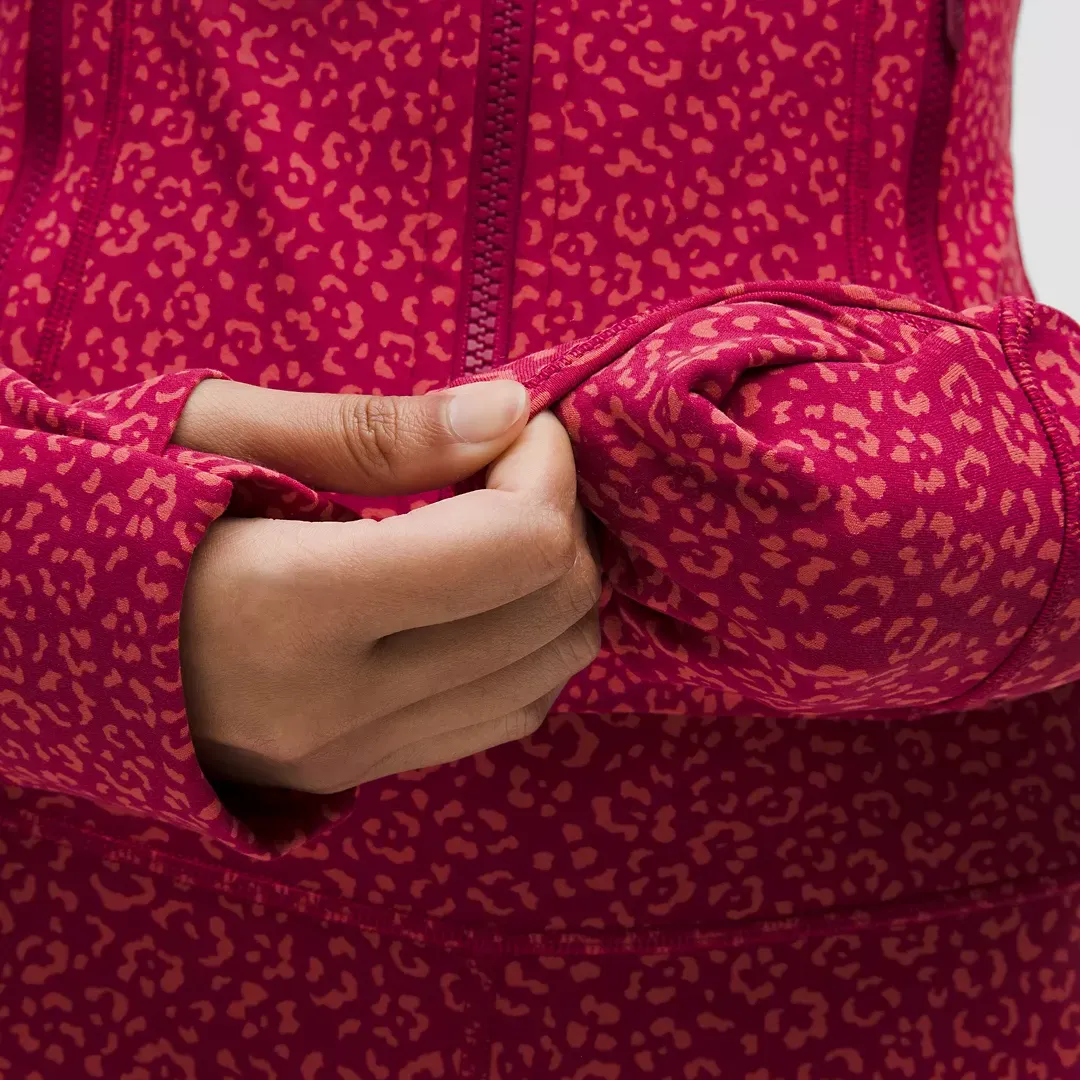 Lululemon Define Jackets & Coats Women's Leopard Daisy Desert Red Magenta Smoke