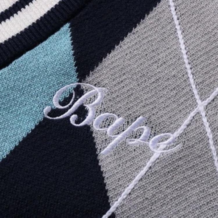 Женский жилет A BATHING APE BAPE Embroidery Argyle Knit Vest (разноцветный) — фото 6
