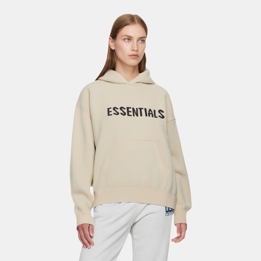 Худи Fear of God Essentials FW20 Knit Hoodi Khaki (кашемирово-бежевый) — фото 2