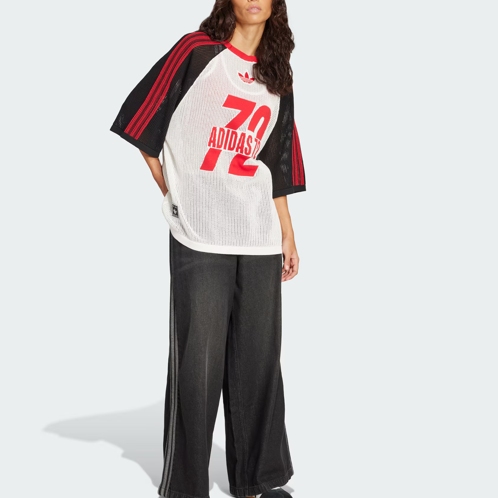 Adidas Originals logo-detail mesh T-shirt