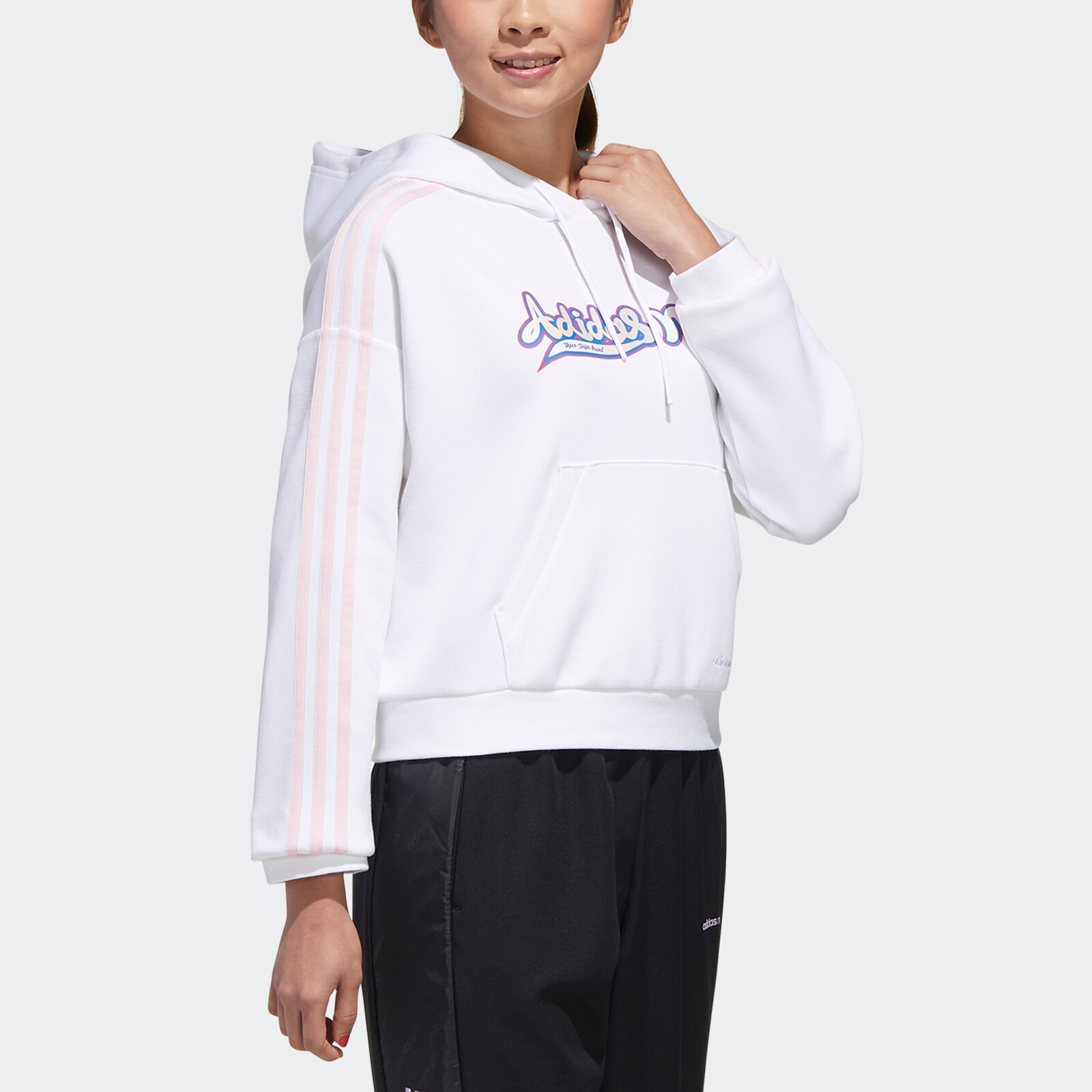 Женское худи adidas neo (белое) — фото 3