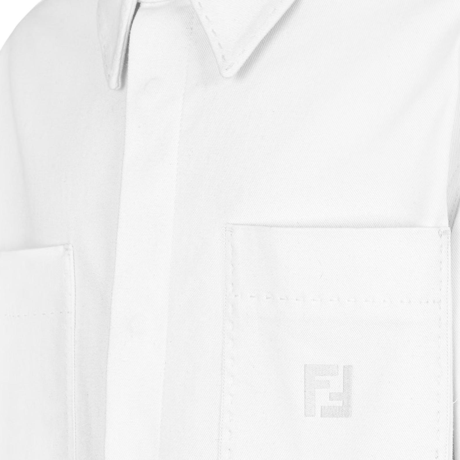 Мужская джинсовая куртка Fendi SS25 (белая) — фото 6