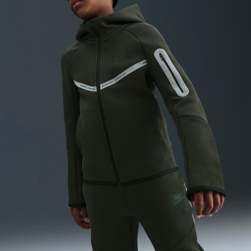 Куртка Nike Sportswear Tech Fleece (зелено-серые) — фото 4