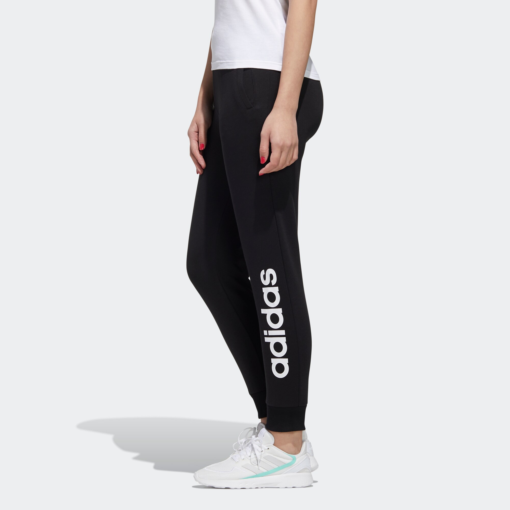 Женские штаны adidas neo Logo (черные) — фото 5
