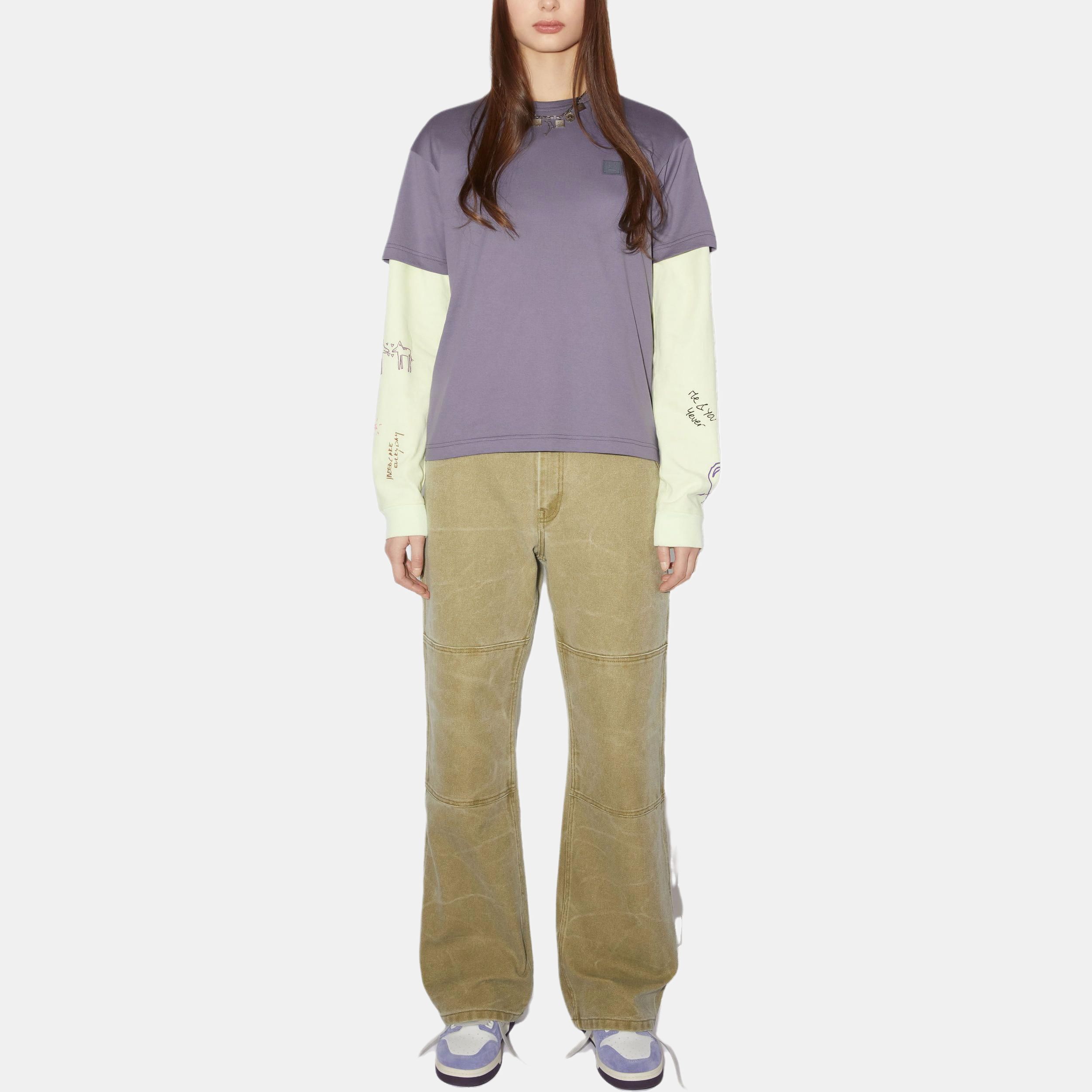 Женская футболка Acne Studios (фиолетовая) — фото 3