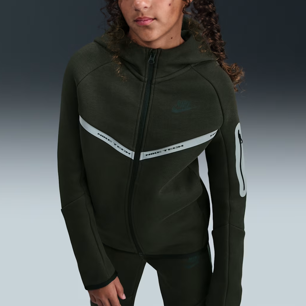 Куртка Nike Sportswear Tech Fleece (зелено-серые) — фото 5