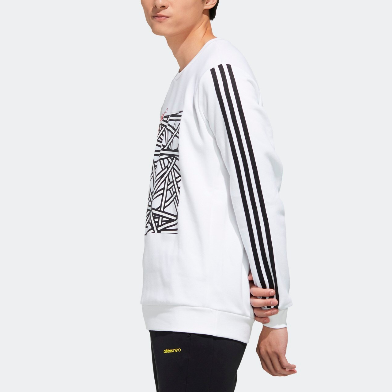 Мужской свитшот adidas neo (белый) — фото 5