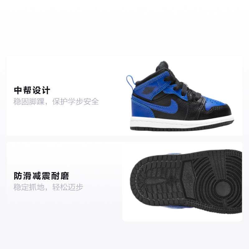 Кроссовки Jordan Air Jordan 1 Hyper Royal (черный / синий) — Чёрный / синий — фото 2