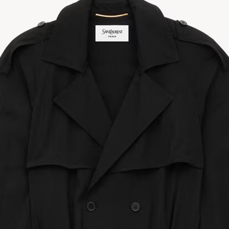 Плащ SAINT LAURENT (черный) — фото 3