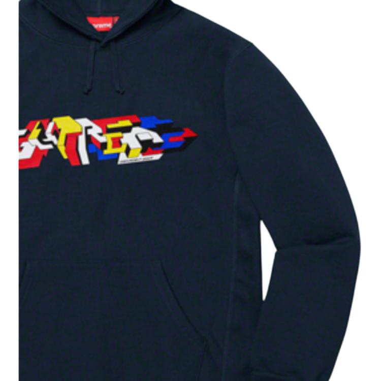 Худи Supreme FW19 Week 7 Delta Logo Hooded Sweatshirt logo (темно-синее) — фото 3