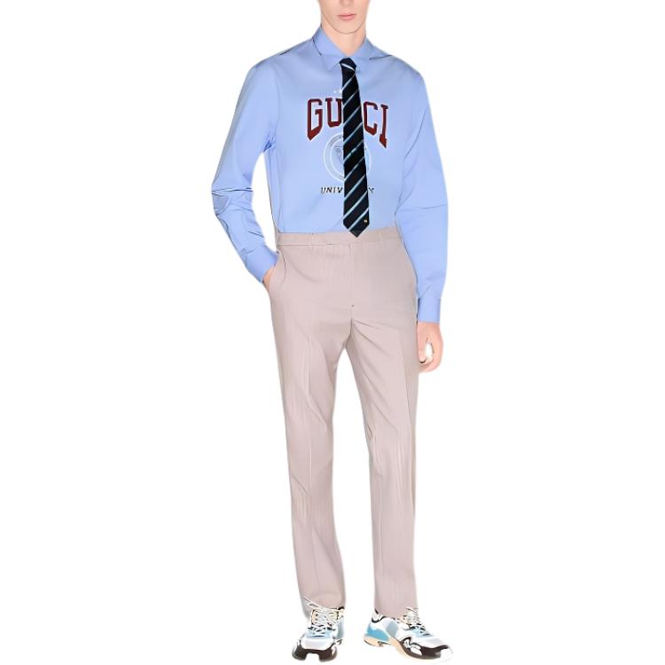 Мужская shirt Gucci SS25 (светло-голубая) — фото 3
