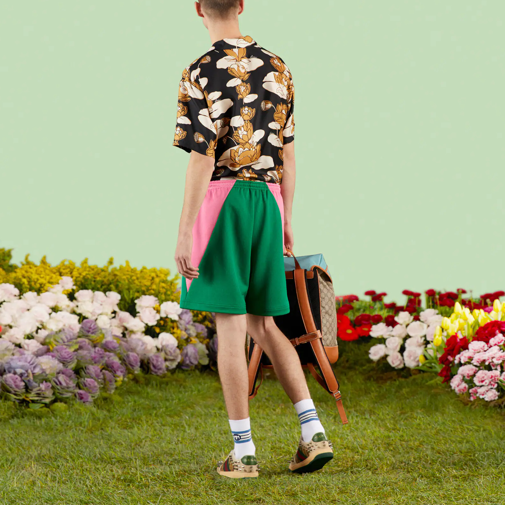 Мужские шорты Gucci SS23 (зеленые) — фото 3