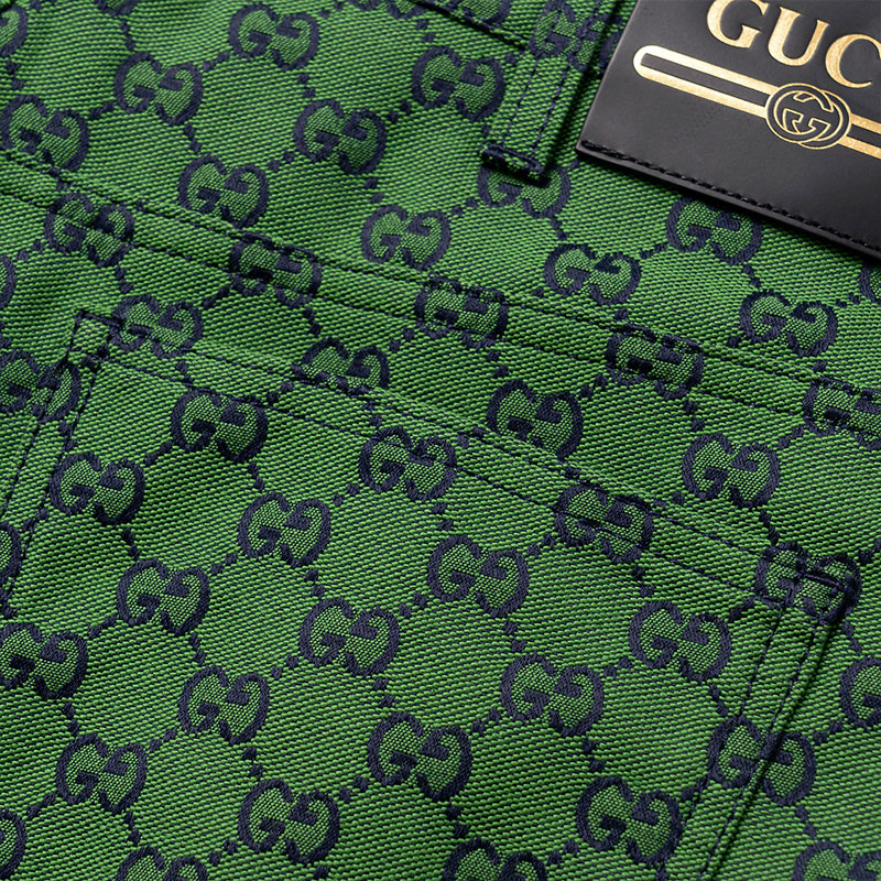 Мужские штаны Gucci (зеленые) — фото 8