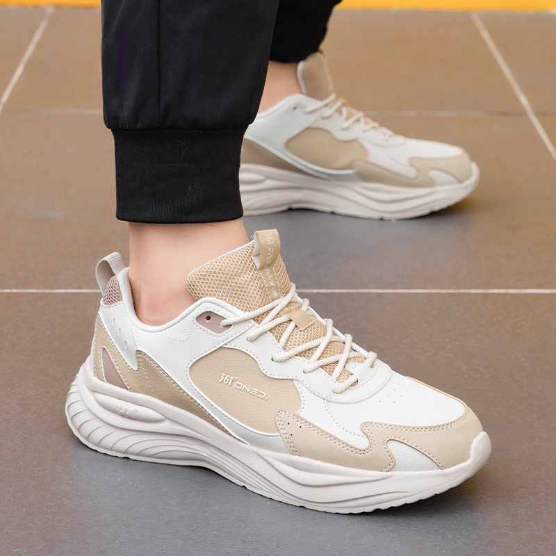 361° Slip Resistant Abrasion Resistant Low top Running Shoes Men’s White Brown