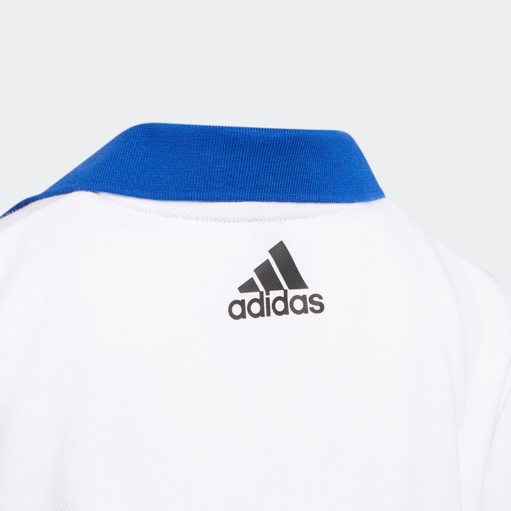 Мужская футболка-поло adidas (белая) — фото 4