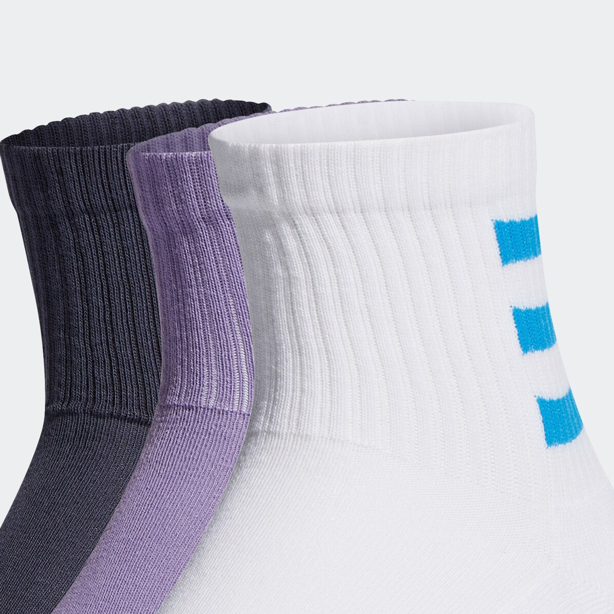 Adidas Neo Crew Socks Unisex 1 Set 3 Pack Dark Gray Navy Blue/Purple/White