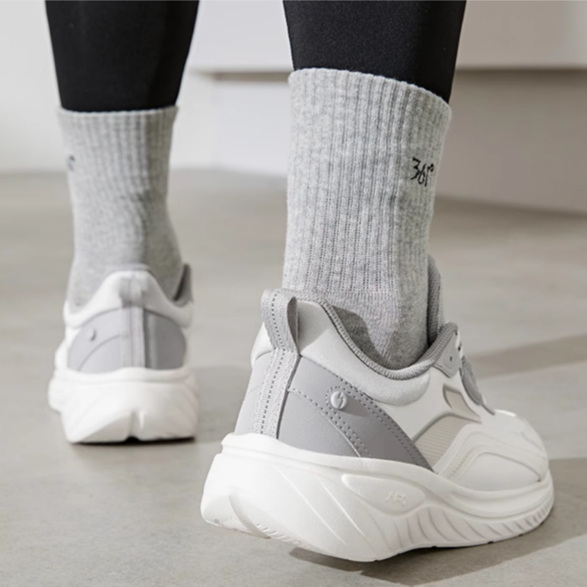 361° SoftStep 3.0 Synthetic Leather Abrasion Resistant Low top Running Shoes Men’s White Gray