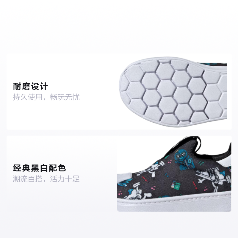 Детские кроссовки adidas originals SUPERSTAR 360 (черно-бело-синие) — Чёрный / белый / синий — фото 2